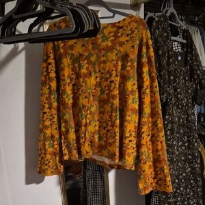 Lucy & Yak Floral Blouse - Orange and Green
